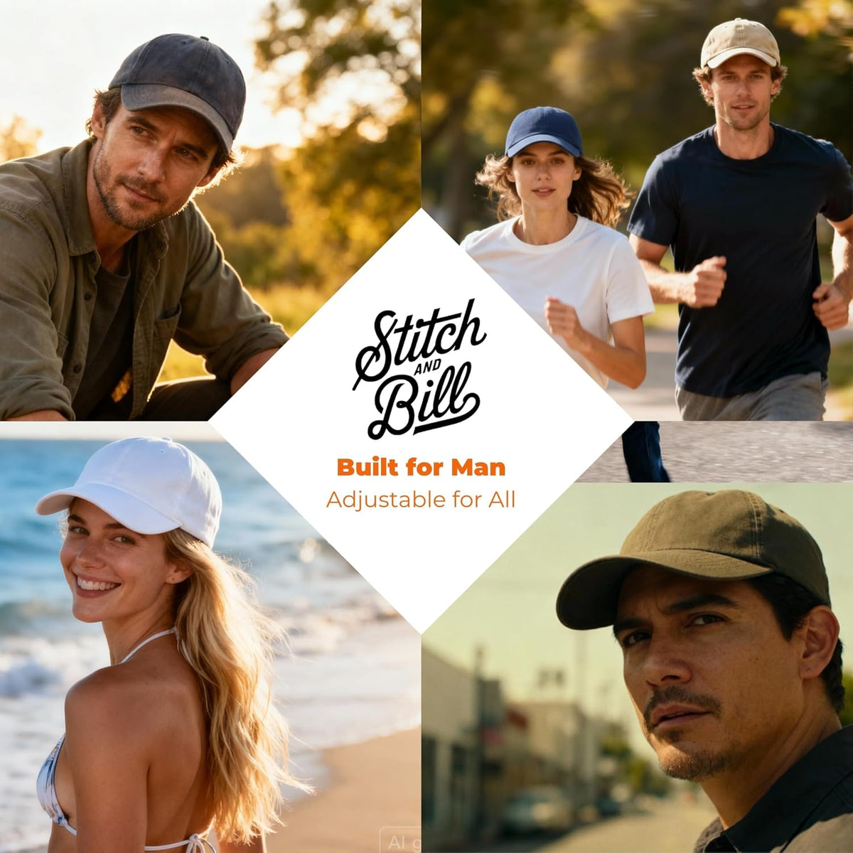 Skiennix Men's Athletic Baseball Cap - Soft Cotton Unstructured Dad Hat | Adjustable Fit for Outdoors