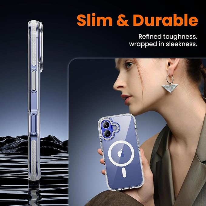 toushion 3 in 1 for iPhone 16 Plus Case Clear Bumper |