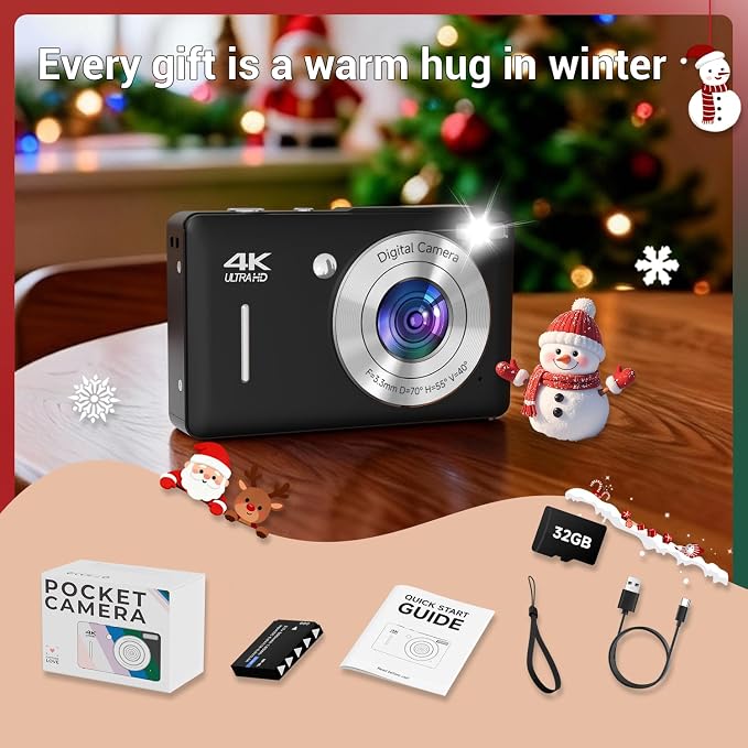 Digital Camera for Kids, FHD 1080P 44MP Point and Shoot Digital Camera