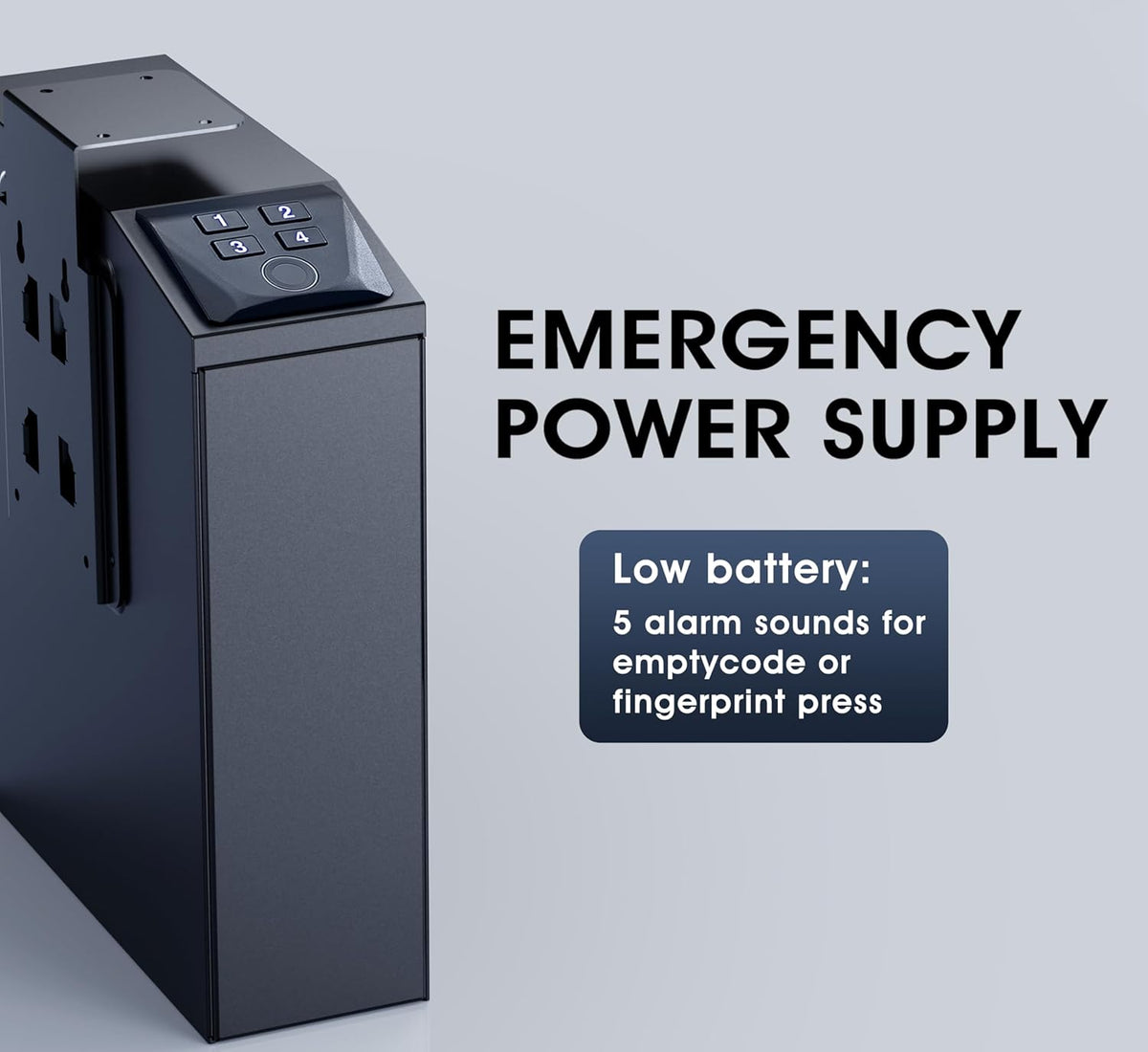 ORARAER Biometric Gun Safe - 4 Ways to Unlock with Fingerprint, Key & PIN Code | Compact Nightstand Pistol Lock Box