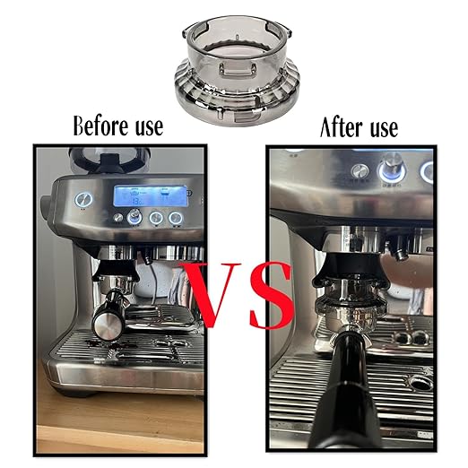 54mm Espresso Dosing Funnel and Puck Screen Set for Breville Barista Portafilters, Compatible Breville 8series Barista and Bambino Espresso Machines Dosing Funnel, Grey