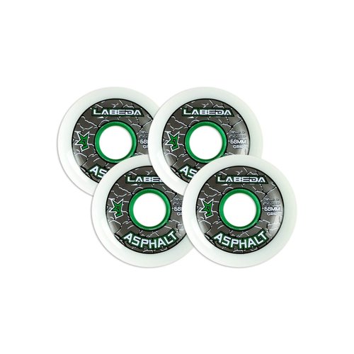 Labeda Asphalt Outdoor Inline Roller Hockey Wheels 68mm White 83A Outdoor 4-Pack