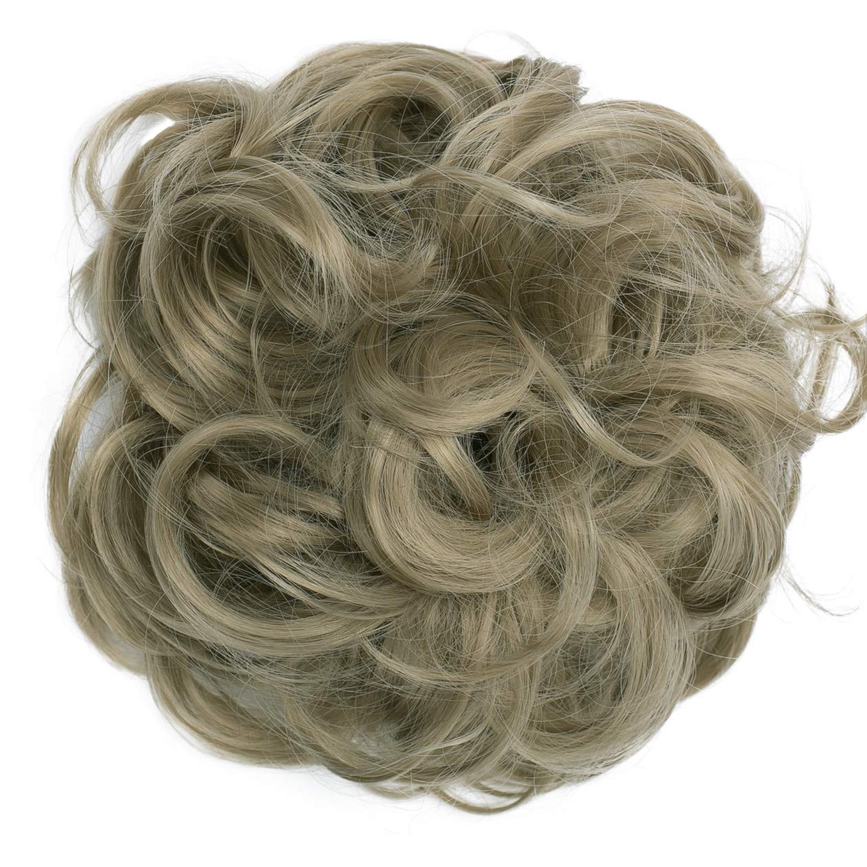 Caisha Big Hairpiece Scrunchy Updo Bridal Hairstyle Curly Messy Bun Natural Blonde G14E
