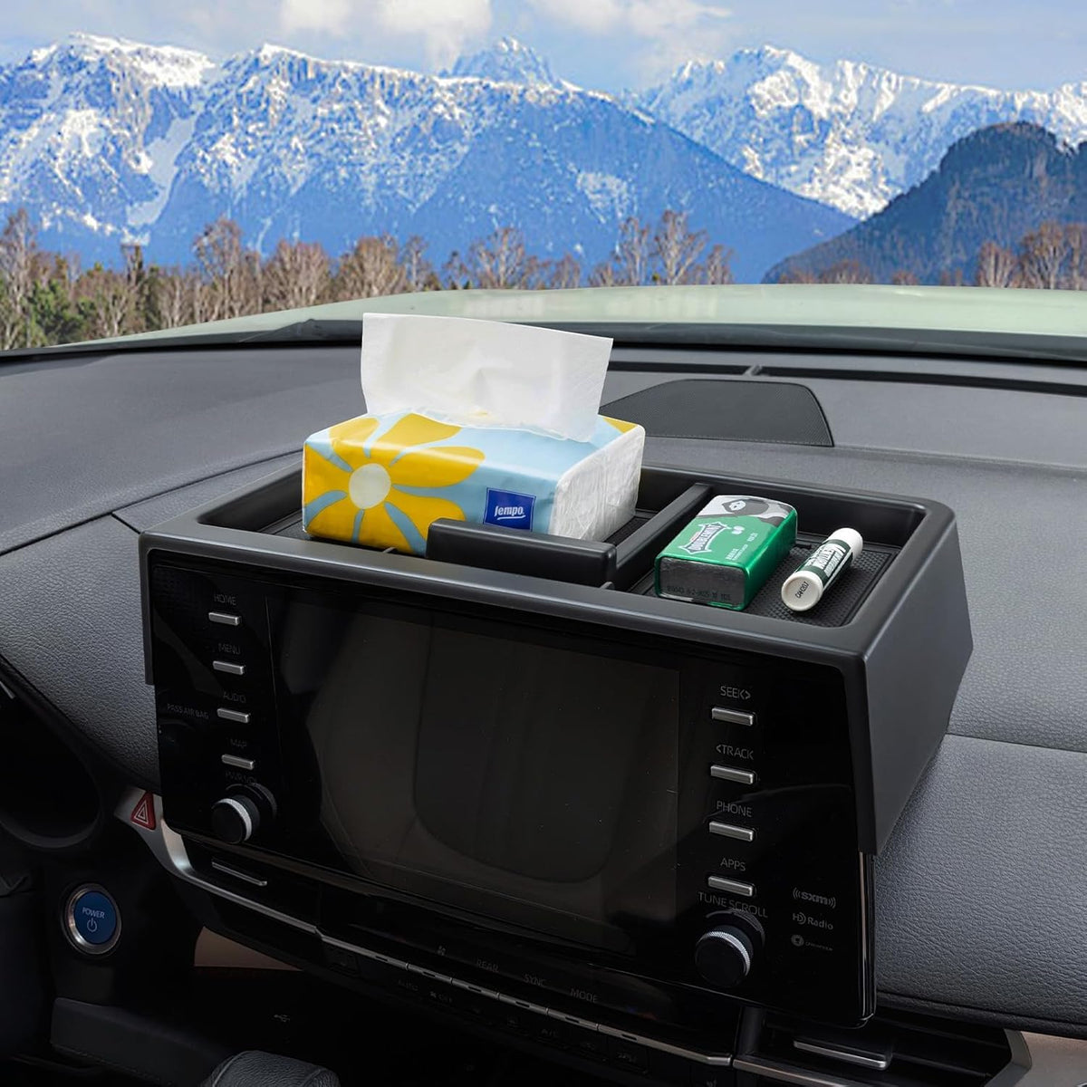 TOPINSTALL Dash Tray Phone Holder for 2025 2026 Toyota Sienna 12.3" Screen