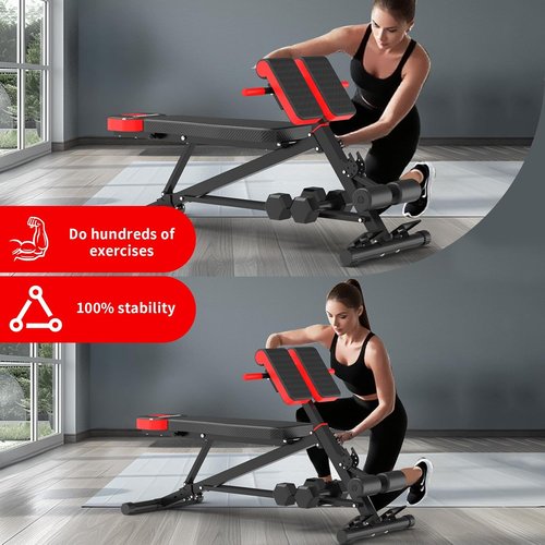 K KiNGKANG Adjustable Weight Bench - Multi-Functional Roman Chair for Full Body Workout | Hyper Back Extension & Sit-Up