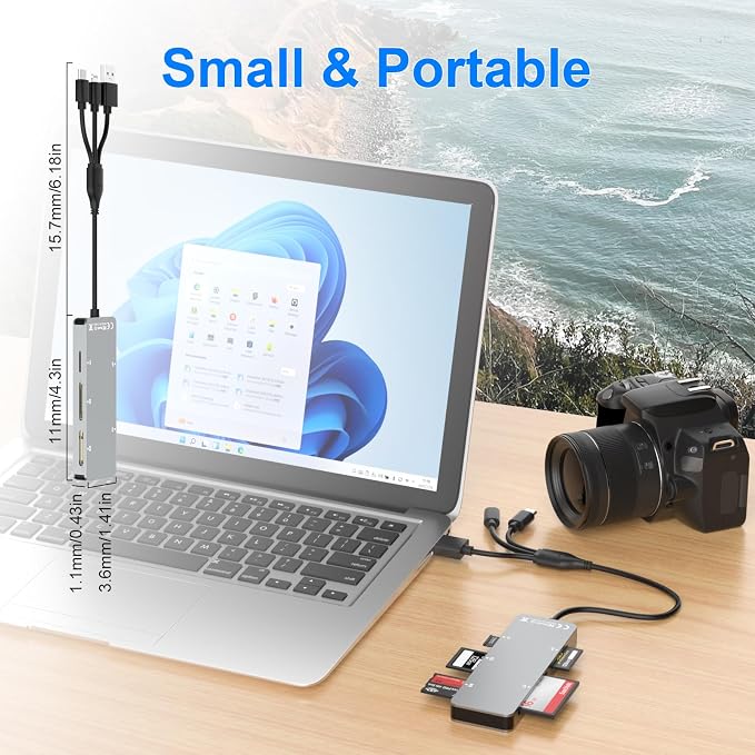 SD Card Reader Memory Stick pro Duo Adapter - 5 in 1 SD/TF/CF/MS/XD Card Reader