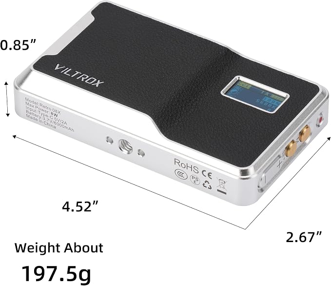 VILTROX 6000mAh On Camera LED Light, APP Control RGB Video Light, All Metal RGB