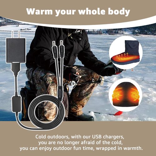 Aomitop 8.4V Heated Gloves Charger - Compatible with Savior Snow Deer Sun Will Heated Gloves, Heated Socks,Heated Vest Battery Power Cord