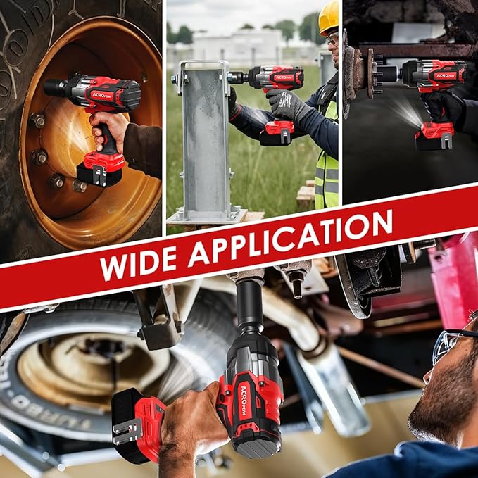 ACROPOW Cordless Impact Wrench Compatible with Milwaukee 18V Battery, 3/4” 1850FT-LBS Brushless High Torque Impact Driver, Auto-Stop Reverse, Variable Speed Heavy Duty Impact Gun(Bare Tool)