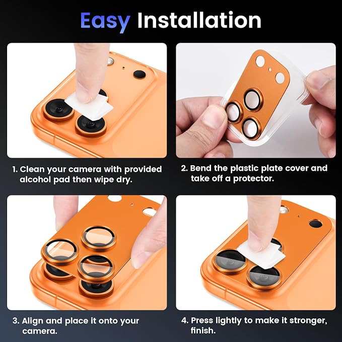 Tensea for iPhone 17 Pro Camera Lens Protector, Metal Aluminum Alloy Tempered