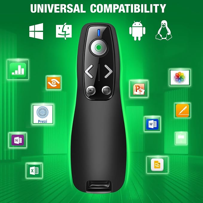 2-in-1 USB Type C Presentation Clicker Wireless Presenter Remote