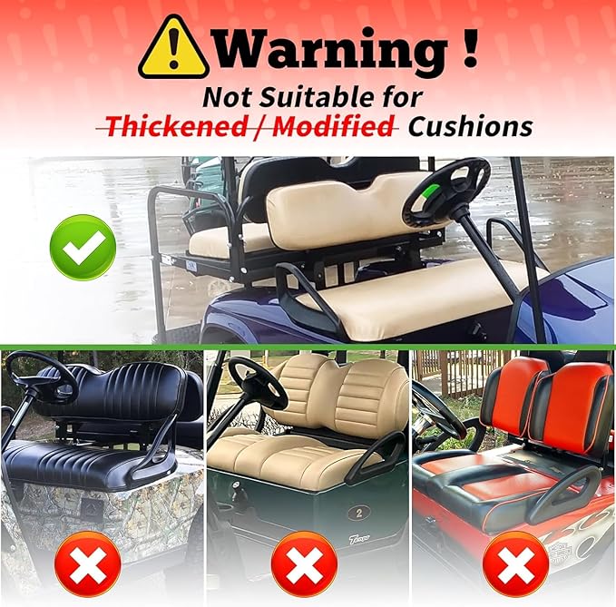 10L0L Golf Cart Front Rear Seat Cover Set for 4 Passenger EZGO TXT RXV Bench Seat Covers Kit Cool Breathable Washable Polyester Mesh Cloth Gray Black Beige Red (S+XS)