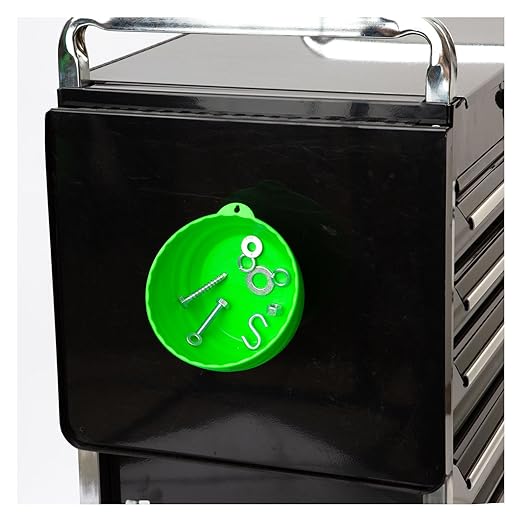 OEMTOOLS 25115 Green Magnetic Nut Cups, 2 Pack, Each Curved Magnetic Parts Tray Holds Up to 5 Pounds, Attaches To Metal Surfaces, Multi-Use Nuts And Bolts Organizer Set Made From Durable ABS Plastic