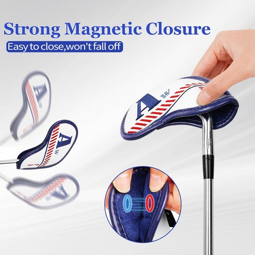 Big Teeth Golf $100 Lucky Bill Iron Headcover, One Hundred Dollar Golf Iron Club Head Cover 10pcs(4-9,Pw,Aw,Sw,Lw)