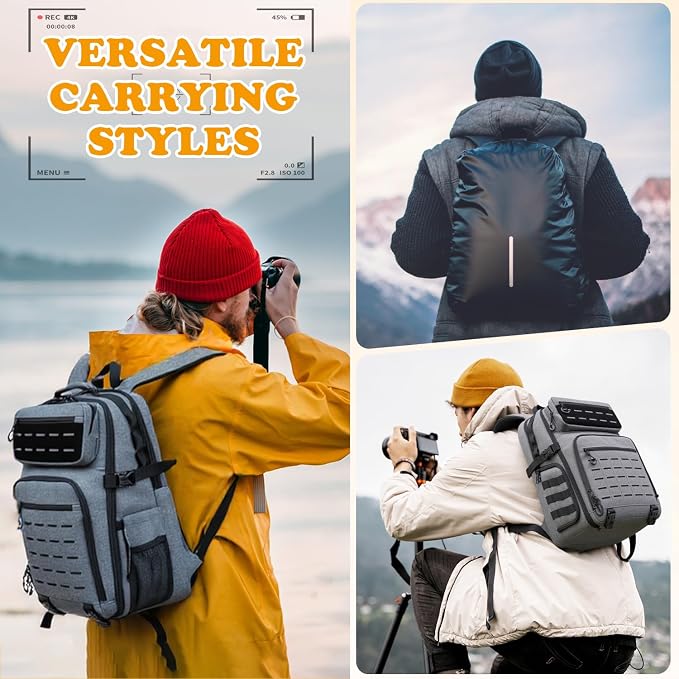 HAMBOLY Professional Camera Bag Backpack, Large Waterproof Photography Bag Case