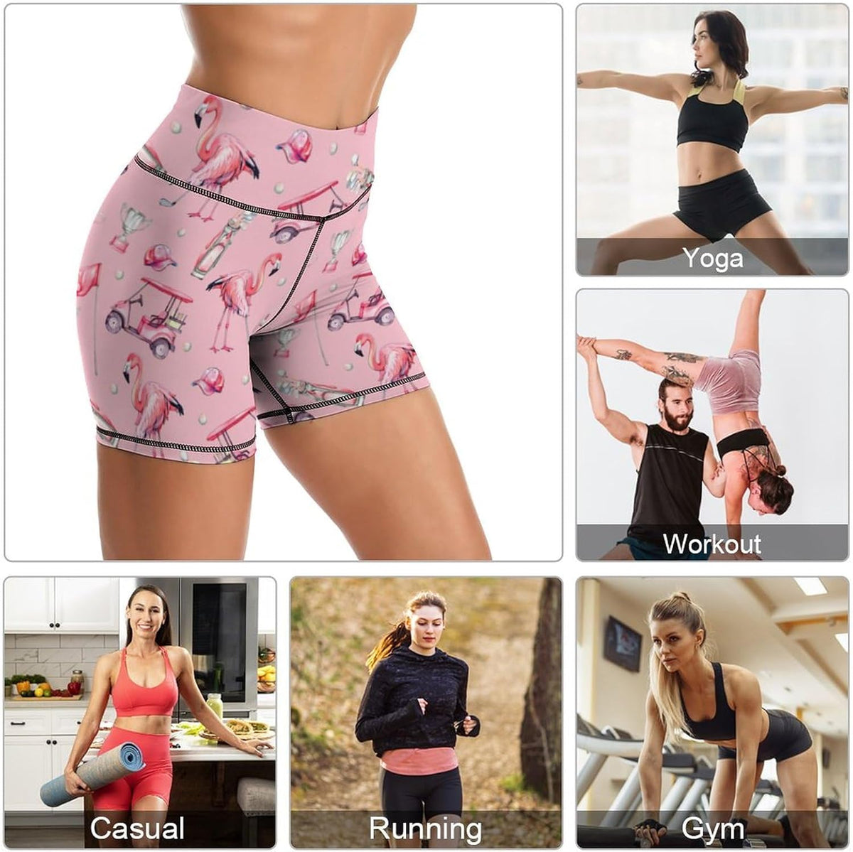 Skiennix High Waisted Yoga Shorts - Tummy Control Biker Shorts for Women's Athletic Workout | Gym & Tennis