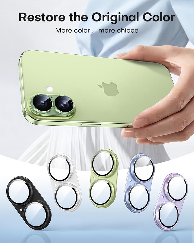 TAURI 2 Pack for iPhone 17 Camera Lens Protector, Full Coverage Military-Grade