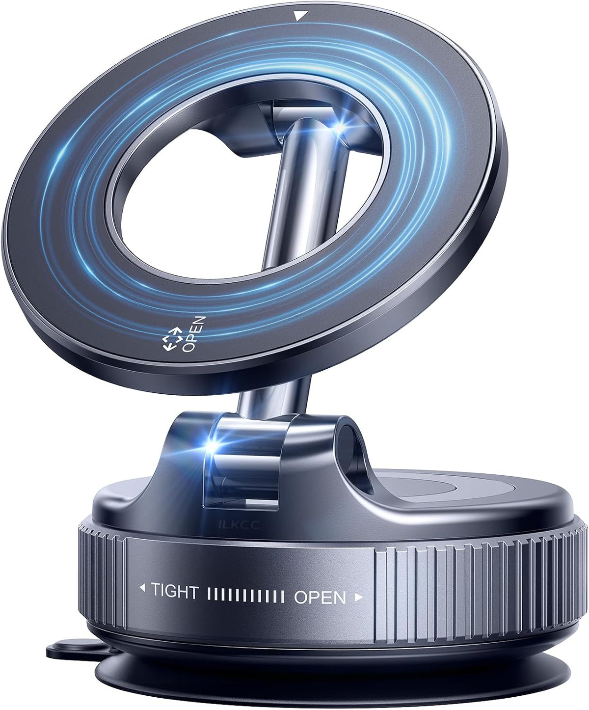 Galundge Vacuum Suction Magnetic Phone Holder, 2026 Upgraded Foldable Retractable Suction Cup Car Phone Mount for Magsafe, 360° Adjustable Magnetic Phone Stand for Cars/Gyms/Mirrors/Smooth Surface