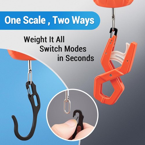 Fish Scale Digital Fishing Scale - 110 lb Capacity with Lip Gripper & LCD Display | Perfect Fishing Gift for Men