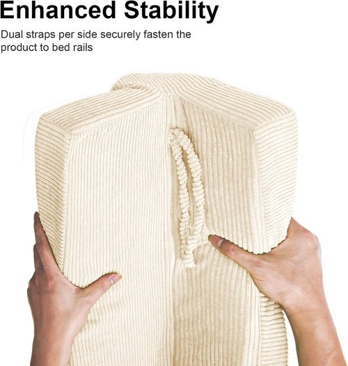 AEOCOO Toddler Bed Bumpers - Premium Soft Memory Foam Rail Protector for Loft & Bunk Beds | 3 Ft, Beige