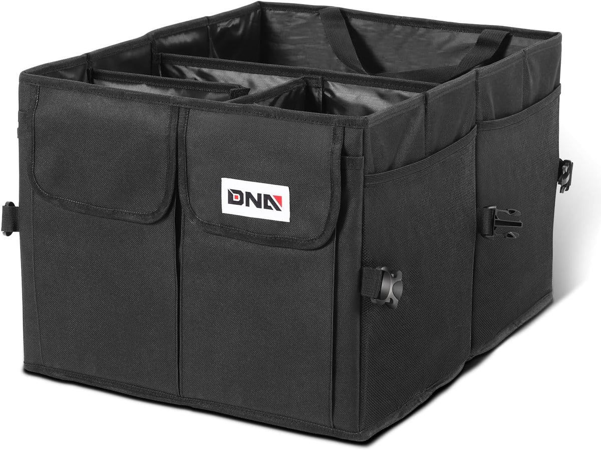 DNA Motoring Trunk Organizer for Car, 70L Large Capacity Foldable Trunk Organizer, Multi Compartment Car Trunk Organizer for Women Men, Grey, TOOLS-00420