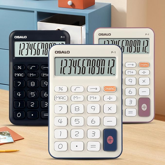 Pendancy Small Desk Calculator Cute, 12 Digit LCD Display, Basic Function