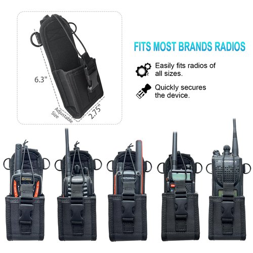 dartbeastix Radio Strap Holster for Firefighters, Adjustable Wide Shoulder Strap with Mic Clip & Anti-Swing Padded Design, Secure Carry System for Small/Medium Radios
