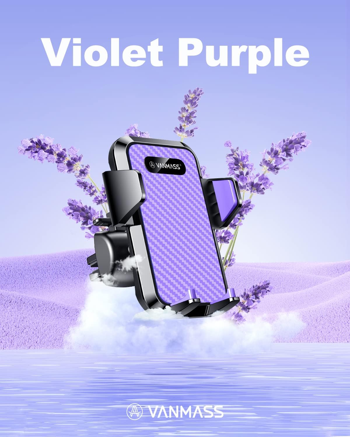 VANMASS【85+LBS Strongest Suction & Military-Grade Ultimate Car Phone Mount【Patent & Safety Certs】 Cell Phone Holder for Dash Windshield Vent for iPhone 17 Pro Max Automobile Interior Sets, Purple