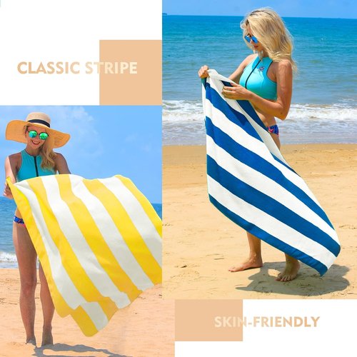 Exclusivo Mezcla Oversized Cotton Beach Towels - Super Absorbent & Plush | 35x70 Inches, Ocean Blue