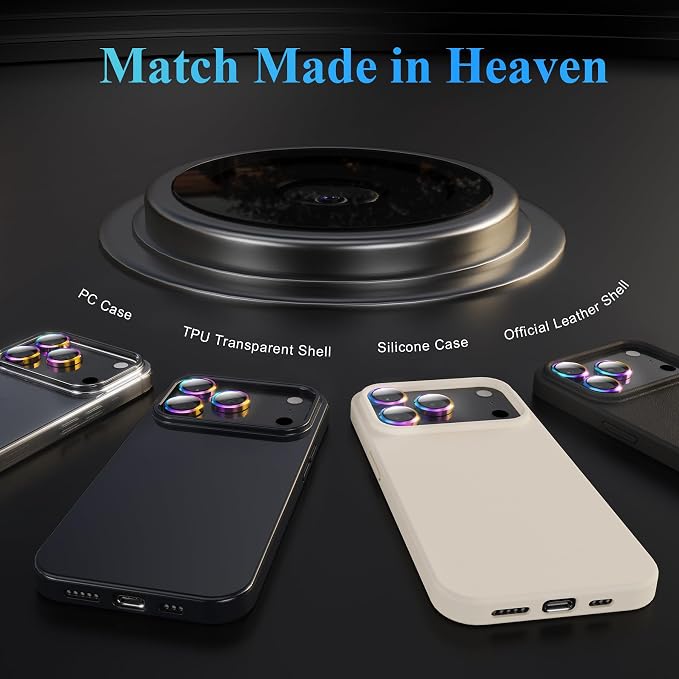 YWXTW Camera Lens Protector for iPhone 17 Pro/iPhone 17 Pro Max, Tempered Glass