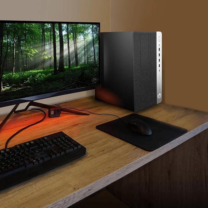 HP ProDesk 600G4 Tower Desktop Computer | Intel i7-8700 (3.4) | 8GB DDR4 RAM | 500GB SSD Solid State | Wi-Fi 5G + Bluetooth | Windows 11 Professional | Home or Office PC (Renewed)