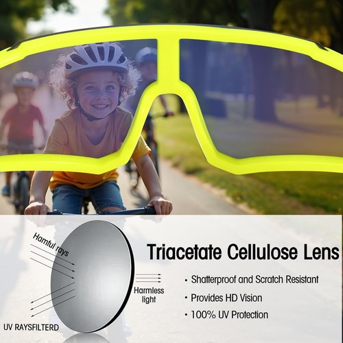 COASION Kids Baseball Sunglasses - Durable Sports Shades with Strap for Ages 3-10 | Perfect for Boys & Girls