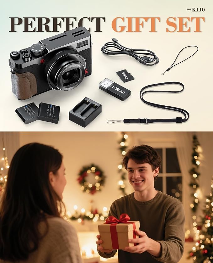 True 5K 64MP Digital Camera for Photography, Autofocus 18X Zoom, Comes