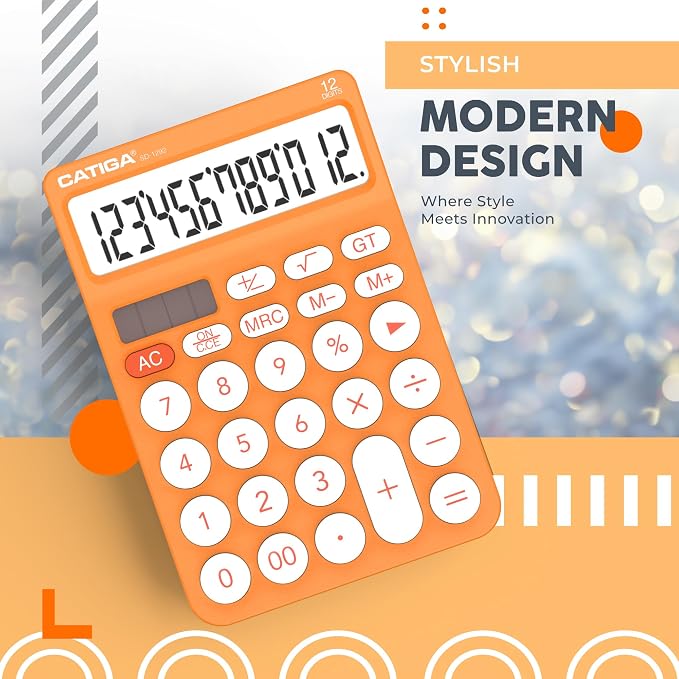 CATIGA 12 Digit Desktop Calculator Basic Desk Calculator