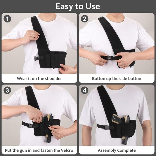 Accmor Concealed Carry Shoulder Holster - Universal Neoprene Vest for 1911, Glock 19, M&P Shield 9mm & More