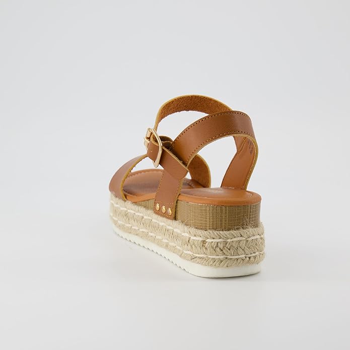 CUSHIONAIRE Melissa Espadrille Platform Sandals For Women with Adjustable Ankle Strap and Memory Foam Insole-Comfortable Womens Sandals for Summer