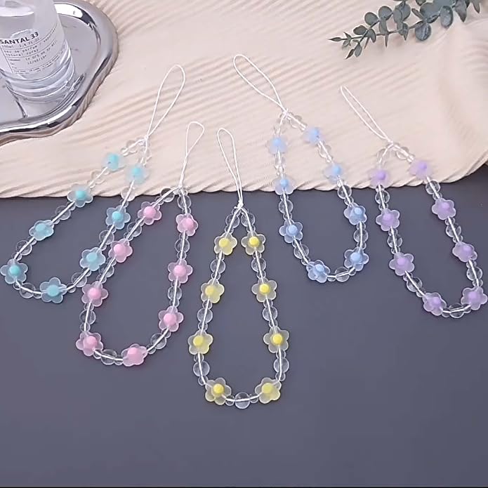 Beaded Phone Charm Lanyard Strap Girly Style Fixed Beads Pearl Lanyards