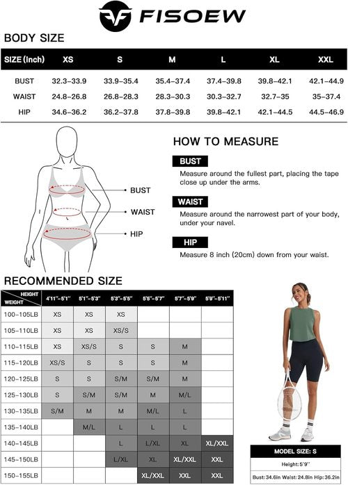 Fisoew Women's Cropped Tank Top - Racerback Sleeveless Design for Yoga & Running | Comfortable Activewear