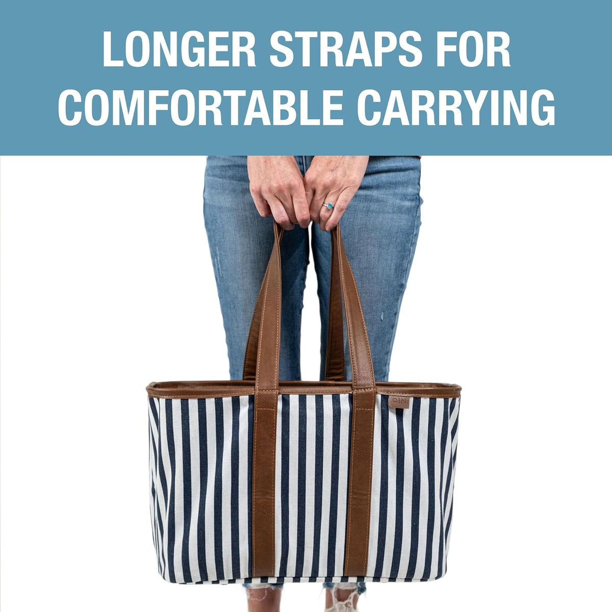 CleverMade Collapsible LUXE Tote, 30L Foldable Grocery Shopping Bag, Reusable