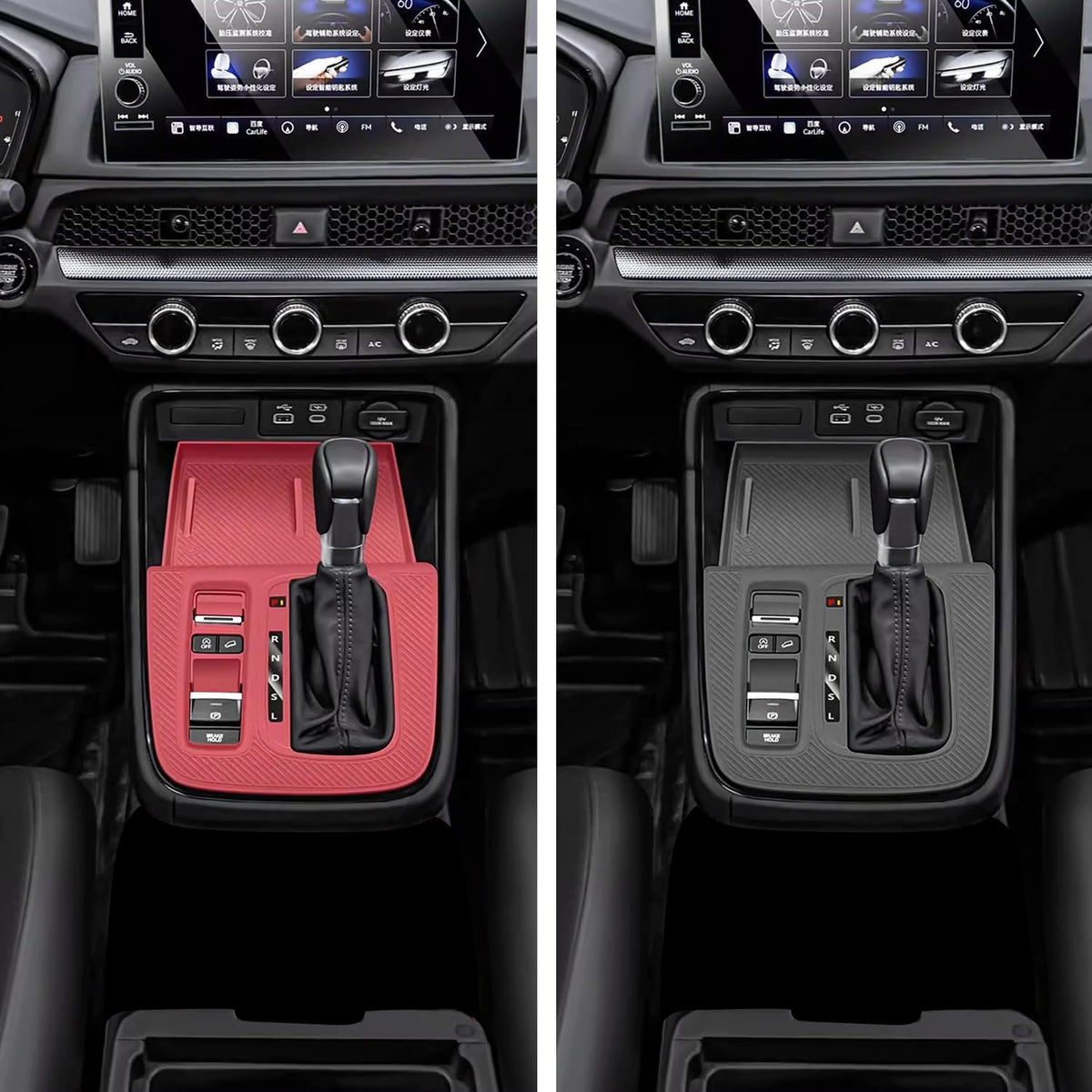 Temmis Center Console Silicone Organizer Wrap for Honda CRV 2023-2026 (Gasoline & Hybrid), Full-Wrap Center Consel Electrostatic adsorption Cover for Honda CRV-Black