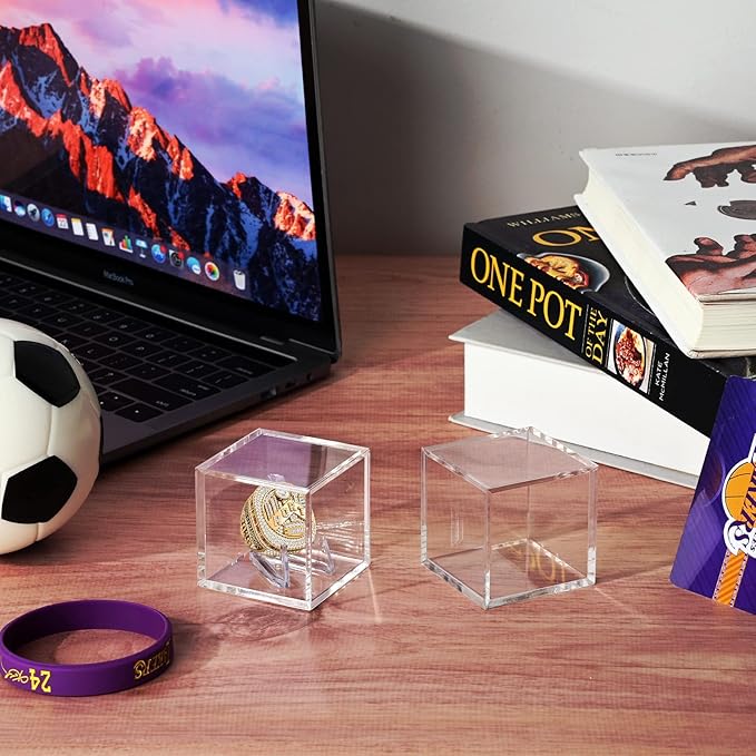 Championship Ring Display Case,Acrylic Display Box and Holder for Super Bowl Rings, Championship Rings, and Baseball Rings,for Collectors and Enthusiasts,3pcs