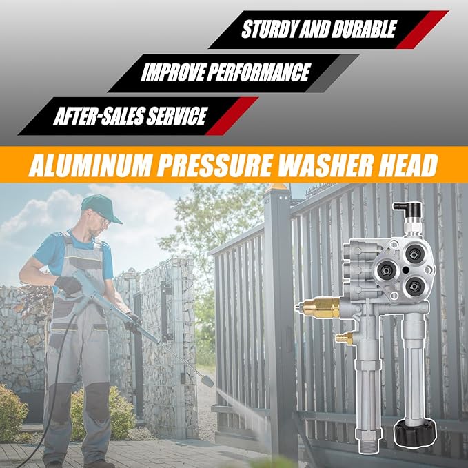 Ransoto AR42940 Pressure Washer Pump Head Assy Compatible with Troy Bilt SRMW2.2G26 RMW2.2G24 RMW2G20 RMW2G23B Complete Pump Head Replaces AR42518 AR43061