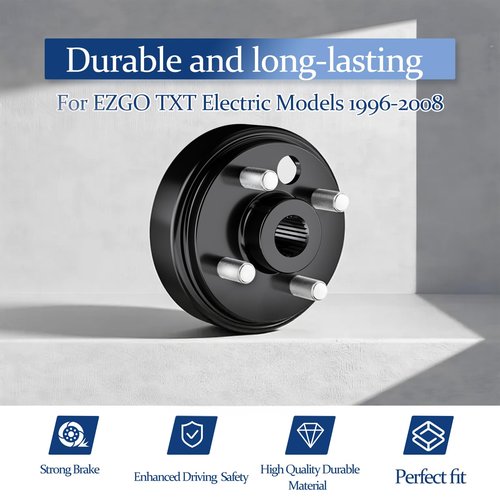 Golf Cart Brake Kit, Drums Hub Assembly & Shoes for EZGO TXT Electric Models 1996-2008, Replaces OEM 19186G1 27943G01 27945G01 70794G01 70795G01