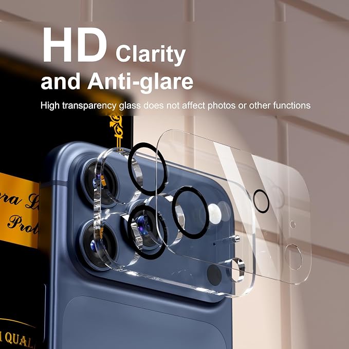 for 6 Pack iPhone 17 Pro Max Camera Lens Protector 9H Tempered Glass Camera