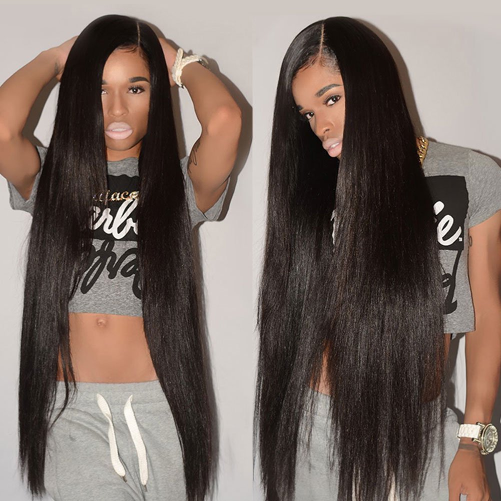 Cynosure Straight Brazilian Hair 3 Bundles Grade 9A Unprocessed Straight Human Hair Extensions Natural Black (18 20 20)