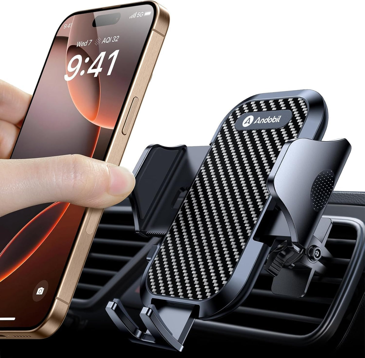 andobil 2026 Upgraded Car Phone Holder Mount, Military-Grade Phone Holders for Your Car Vent Stable Metal Clip Universal 360° Cell Phone Car Mount for iPhone 18 Pro Max 17/16/15/14/13/ Samsung, Purple