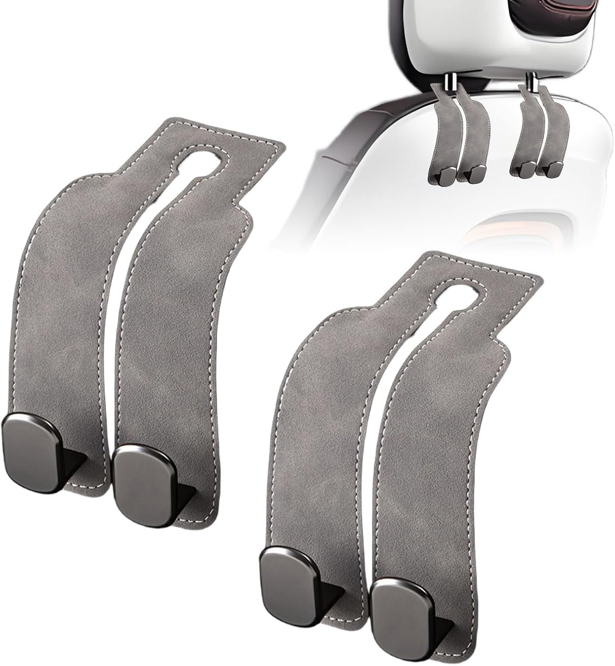 Car Purse Hook Purse Hook for Car Seats Headrest Car Seat Hooks,Heavy Duty Vehicle Organizer for Handbags, Groceries, Purses, Keep Car Tidy (Black, 4 Pack)