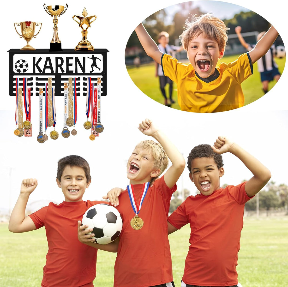Skiennix Personalized Medal Hanger - Custom Wall Display Rack for Awards & Ribbons | Perfect Gift for Athletes