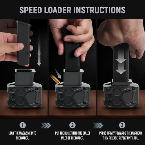 Glock Magazine Speed Loader - Rapid 9mm/.40 SW Loader for Glock Models 17-47 | Efficient & Quick Loading