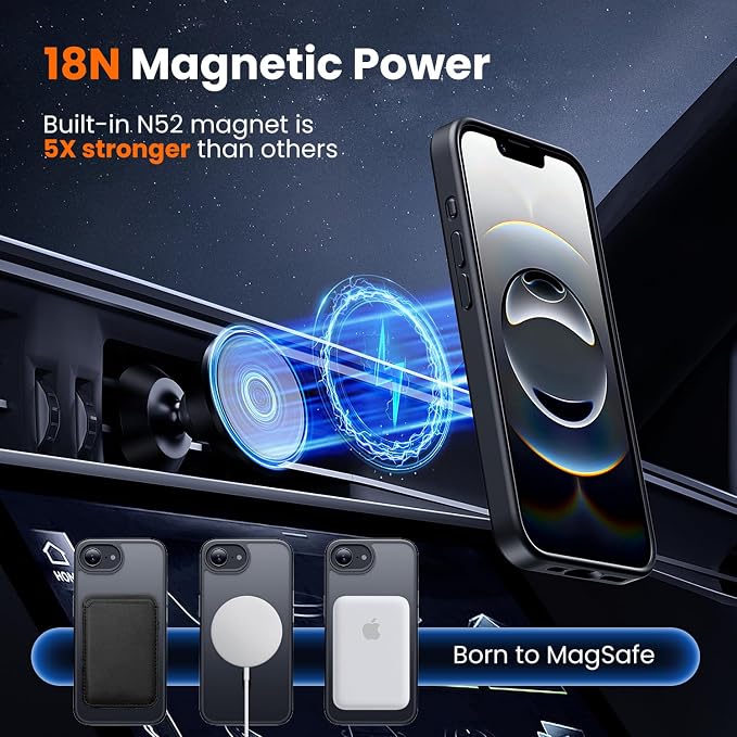 toushion 3 in 1 for iPhone 16E Case/iPhone 17E Case, Screen Protector*2